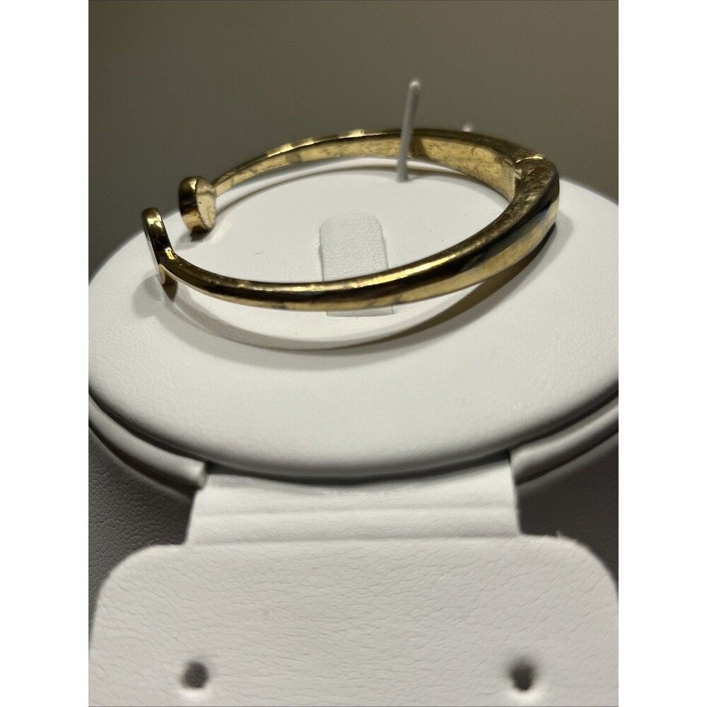 Kate Spade New York Spot The Spade Gold Tone White Enamel Hinged Cuff Bracelet - Picture 2 of 5